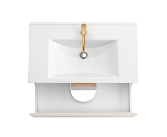 Тумба для ванной комнаты ЗОВ Лира, с раковиной, Тальк 70