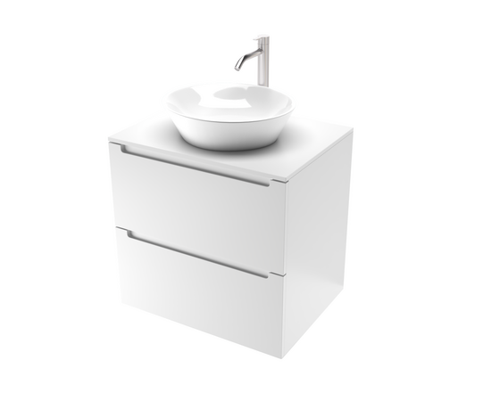 Тумба для ванной комнаты ЗОВ Дион, белая столешница, Белый мат 60 Тумба для ванной комнаты ЗОВ Дион, белая столешница, Белый мат 60