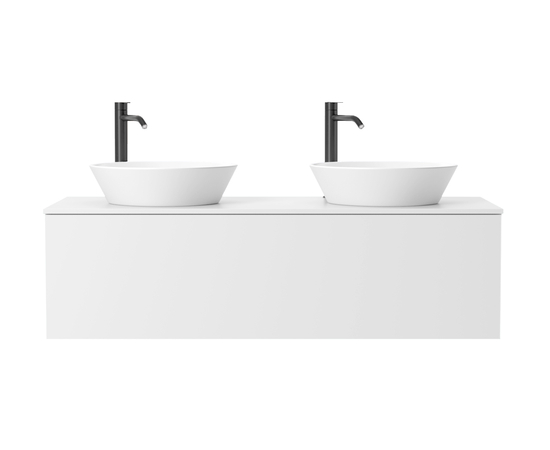 Тумба для ванной комнаты ЗОВ Кито, белая столешница, Белый мат 120