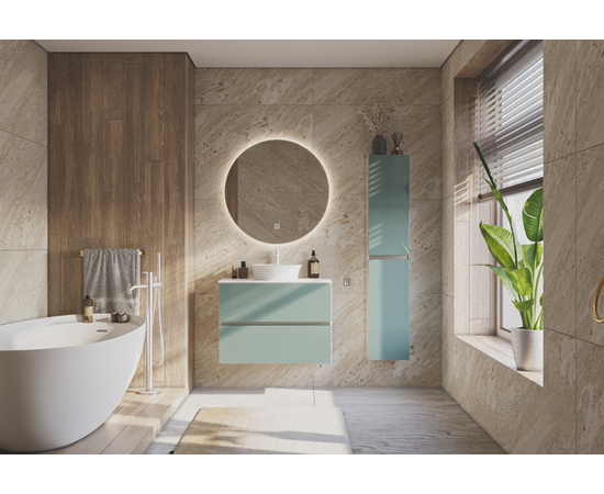 Тумба для ванной комнаты ЗОВ Лира, белая столешница, Адриатик 80 - Изображение 3 Тумба для ванной комнаты ЗОВ Лира, белая столешница, Адриатик 80 - Изображение 3