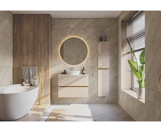 Тумба для ванной комнаты ЗОВ Лира, белая столешница, Тальк 70 - Изображение 3 Тумба для ванной комнаты ЗОВ Лира, белая столешница, Тальк 70 - Изображение 3