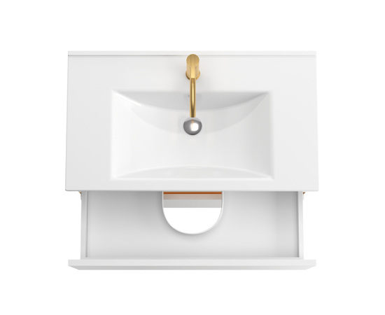 Тумба для ванной комнаты ЗОВ Лира, белая столешница, Белый глянец 70 Тумба для ванной комнаты ЗОВ Лира, белая столешница, Белый глянец 70