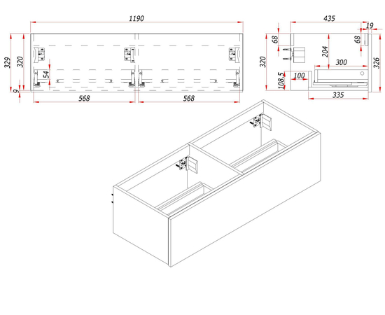 Тумба для ванной комнаты ЗОВ Кито, белая столешница, Белый/Тростник 120 - Изображение 6 Тумба для ванной комнаты ЗОВ Кито, белая столешница, Белый/Тростник 120 - Изображение 6