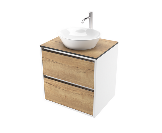 Тумба для ванной комнаты ЗОВ Парма, столешница галифакс, Белый/Галифакс 60