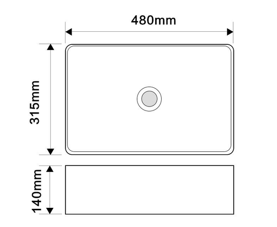 Countertop sink Oliveeka 9686B for countertop 480-315 white - Image 3