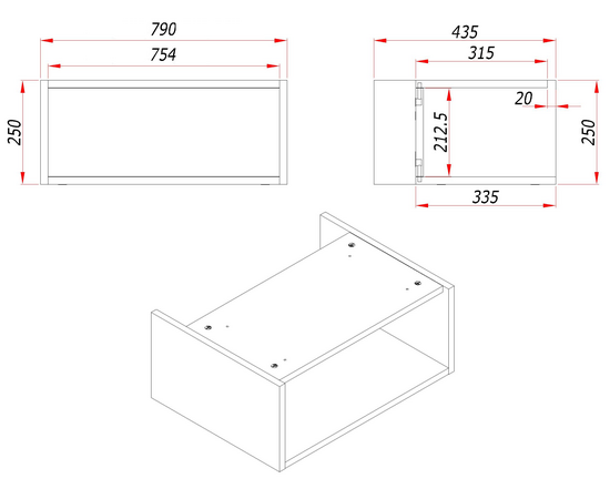 Тумба для ванной комнаты ЗОВ Кито-2, под столешницу, Аттик/Белый мат 80 - Изображение 7 Тумба для ванной комнаты ЗОВ Кито-2, под столешницу, Аттик/Белый мат 80 - Изображение 7