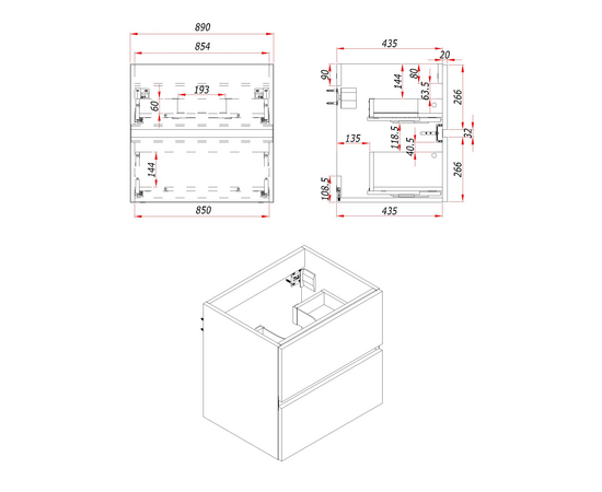 Тумба для ванной комнаты ЗОВ Лира, с раковиной, Грифель глянец 90 - Изображение 4 Тумба для ванной комнаты ЗОВ Лира, с раковиной, Грифель глянец 90 - Изображение 4