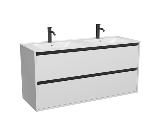 Тумба для ванной комнаты ЗОВ Парма, с раковиной, Белый мат 120