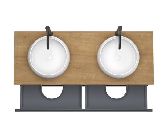 Тумба для ванной комнаты ЗОВ Дион, столешница туя, Графит мат 120 Тумба для ванной комнаты ЗОВ Дион, столешница туя, Графит мат 120