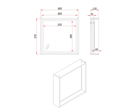 Зеркало  для ванной комнаты ЗОВ Парма Аттик 90 Зеркало  для ванной комнаты ЗОВ Парма Аттик 90