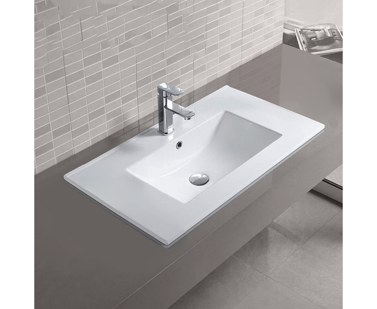 Раковина накладная Oliveeka, белая, S80 - Изображение 3