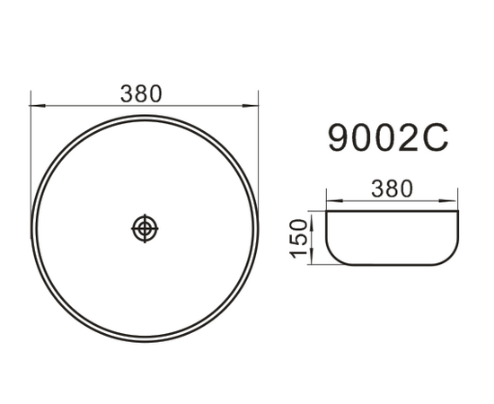 Раковина накладная Oliveeka 9002 на столешницу 380-380 белая - Изображение 4