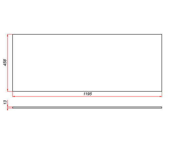 Столешница компакт-плита 13 Белая, 1195х458 мм - Изображение 2
