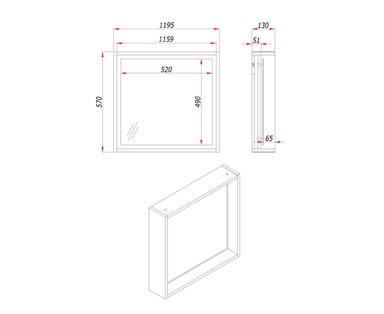 Зеркало для ванной комнаты ЗОВ Парма Аттик 120 Зеркало для ванной комнаты ЗОВ Парма Аттик 120