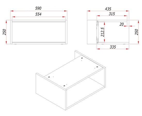 Тумба для ванной комнаты ЗОВ Кито-2, под столешницу, Аттик/Белый мат 60 - Изображение 7 Тумба для ванной комнаты ЗОВ Кито-2, под столешницу, Аттик/Белый мат 60 - Изображение 7