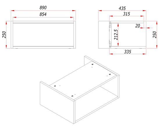 Тумба для ванной комнаты ЗОВ Кито-2, под столешницу, Белый мат 90 - Изображение 6 Тумба для ванной комнаты ЗОВ Кито-2, под столешницу, Белый мат 90 - Изображение 6