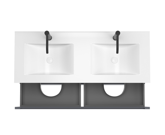 Тумба для ванной комнаты ЗОВ Дион, с раковиной, Графит мат/Дуб 120 Тумба для ванной комнаты ЗОВ Дион, с раковиной, Графит мат/Дуб 120