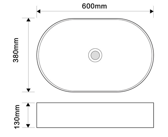 Раковина накладная Oliveeka 9689A на столешницу 600-380 черная - Изображение 2 Раковина накладная Oliveeka 9689A на столешницу 600-380 черная - Изображение 2