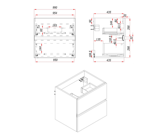 Тумба для ванной комнаты ЗОВ Лира, белая столешница, Белый глянец 100 - Изображение 4 Тумба для ванной комнаты ЗОВ Лира, белая столешница, Белый глянец 100 - Изображение 4