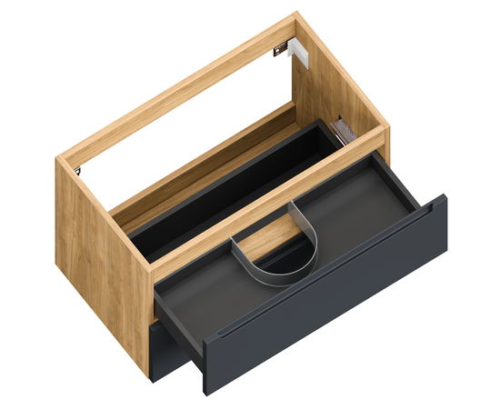 Тумба для ванной комнаты ЗОВ Дион, под раковину, Графит мат/Дуб 100 Тумба для ванной комнаты ЗОВ Дион, под раковину, Графит мат/Дуб 100