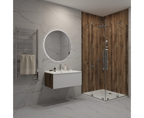 Тумба для ванной комнаты ЗОВ Кито, под раковину, Аттик/Белый мат 90 - Изображение 2