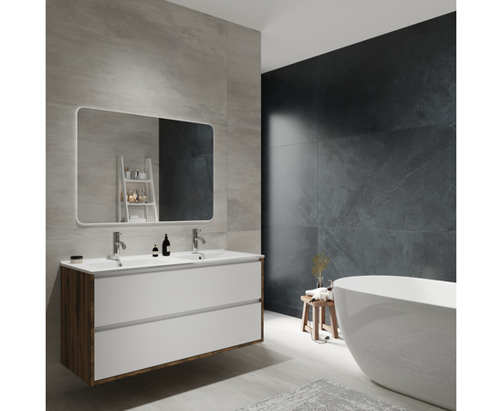 Тумба для ванной комнаты ЗОВ Парма, с раковиной, Аттик/Белый мат-A 120 - Изображение 3 Тумба для ванной комнаты ЗОВ Парма, с раковиной, Аттик/Белый мат-A 120 - Изображение 3