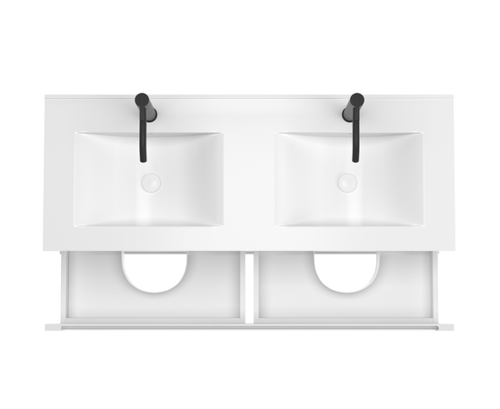 Тумба для ванной комнаты ЗОВ Дион, под раковину, Белый глянец/Дуб 120 - Изображение 2 Тумба для ванной комнаты ЗОВ Дион, под раковину, Белый глянец/Дуб 120 - Изображение 2