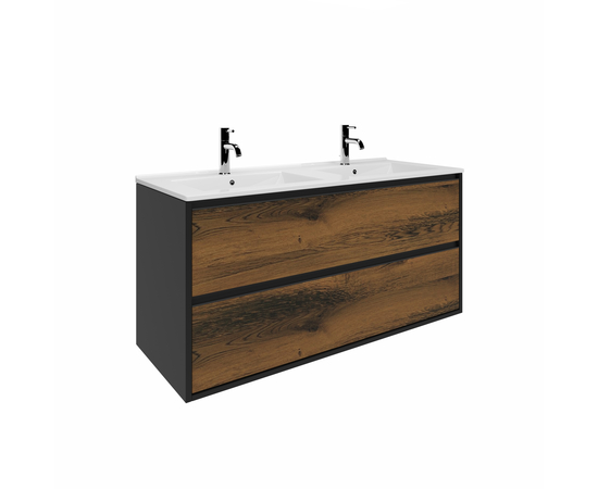 Тумба для ванной комнаты ЗОВ Парма, с раковиной, Антрацит/Аттик 120