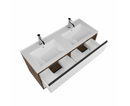 Тумба для ванной комнаты ЗОВ Парма, с раковиной, Аттик/Белый мат-B 120 Тумба для ванной комнаты ЗОВ Парма, с раковиной, Аттик/Белый мат-B 120