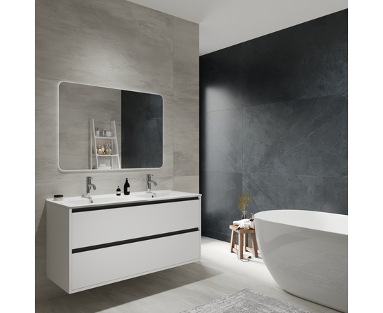 Тумба для ванной комнаты ЗОВ Парма, с раковиной, Белый мат 120 - Изображение 3