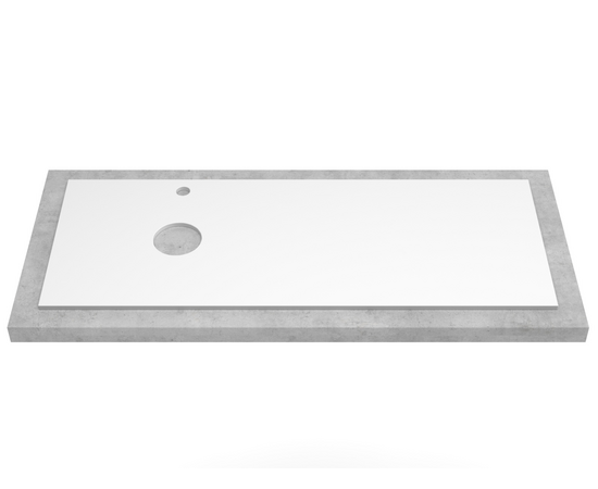 Столешница компакт-плита 13 Белая, 2 выреза, 1195х458 мм