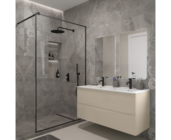 Тумба для ванной комнаты ЗОВ Дион, под раковину, Беж глянец 120 - Изображение 2 Тумба для ванной комнаты ЗОВ Дион, под раковину, Беж глянец 120 - Изображение 2