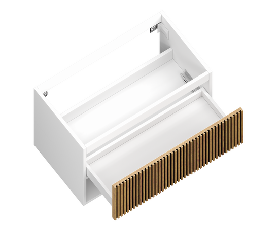 Тумба для ванной комнаты ЗОВ Кито-2, под столешницу, Белый/Тростник 80 Тумба для ванной комнаты ЗОВ Кито-2, под столешницу, Белый/Тростник 80