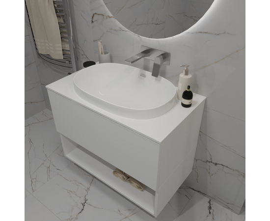 Столешница компакт-плита 13 Белая, 1 вырез, 895х458 мм - Изображение 2