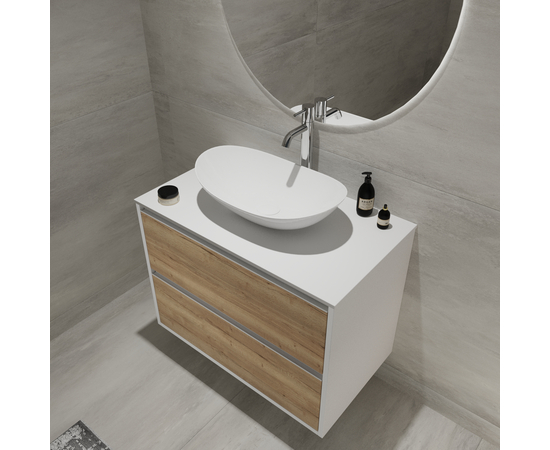 Тумба для ванной комнаты ЗОВ Парма, белая столешница, Белый/Галифакс 90 - Изображение 3 Тумба для ванной комнаты ЗОВ Парма, белая столешница, Белый/Галифакс 90 - Изображение 3