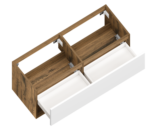 Тумба для ванной комнаты ЗОВ Кито-2, под столешницу, Аттик/Белый мат 120 Тумба для ванной комнаты ЗОВ Кито-2, под столешницу, Аттик/Белый мат 120