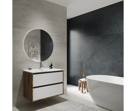 Тумба для ванной комнаты ЗОВ Парма, под раковину, Аттик/Белый мат-B 100 - Изображение 3 Тумба для ванной комнаты ЗОВ Парма, под раковину, Аттик/Белый мат-B 100 - Изображение 3