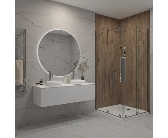 Тумба для ванной комнаты ЗОВ Кито, белая столешница, Белый мат 120 - Изображение 5