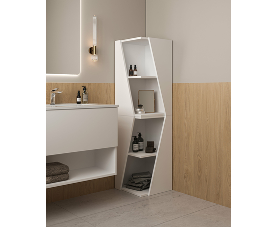 Тумба для ванной комнаты ЗОВ Кито-2, с раковиной, Белый мат 100 - Изображение 5