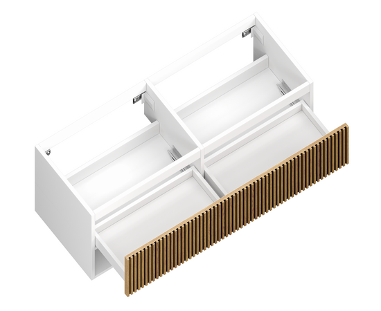 Тумба для ванной комнаты ЗОВ Кито-2, под столешницу, Белый/Тростник 120 Тумба для ванной комнаты ЗОВ Кито-2, под столешницу, Белый/Тростник 120