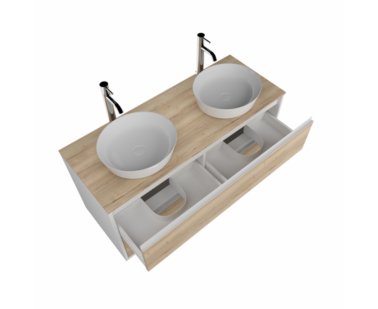 Тумба для ванной комнаты ЗОВ Парма, столешница галифакс, Белый/Галифакс 120