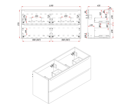 Тумба для ванной комнаты ЗОВ Дион, белая столешница, Беж глянец 120 - Изображение 3 Тумба для ванной комнаты ЗОВ Дион, белая столешница, Беж глянец 120 - Изображение 3