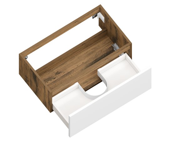 Тумба для ванной комнаты ЗОВ Кито, с раковиной, Аттик/Белый мат 90