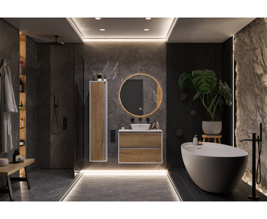 Тумба для ванной комнаты ЗОВ Парма, белая столешница, Белый/Галифакс 60 - Изображение 5 Тумба для ванной комнаты ЗОВ Парма, белая столешница, Белый/Галифакс 60 - Изображение 5