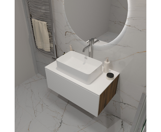 Тумба для ванной комнаты ЗОВ Кито, под столешницу, Аттик/Белый мат 90 - Изображение 3 Тумба для ванной комнаты ЗОВ Кито, под столешницу, Аттик/Белый мат 90 - Изображение 3