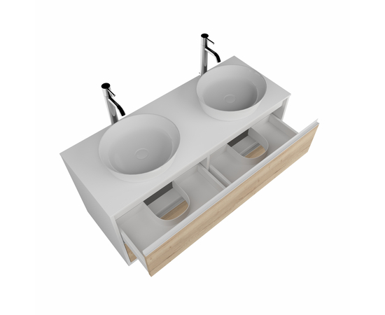 Тумба для ванной комнаты ЗОВ Парма, белая столешница, Белый/Галифакс 120 Тумба для ванной комнаты ЗОВ Парма, белая столешница, Белый/Галифакс 120
