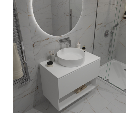 Тумба для ванной комнаты ЗОВ Кито-2, под столешницу, Белый мат 80 - Изображение 4 Тумба для ванной комнаты ЗОВ Кито-2, под столешницу, Белый мат 80 - Изображение 4