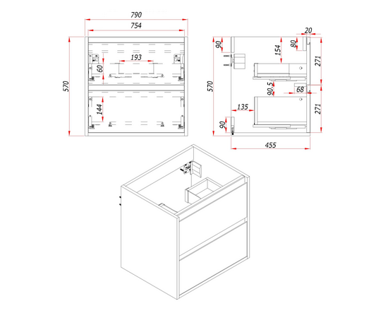 Тумба для ванной комнаты ЗОВ Парма, под раковину, Белый/Галифакс 80 - Изображение 5 Тумба для ванной комнаты ЗОВ Парма, под раковину, Белый/Галифакс 80 - Изображение 5