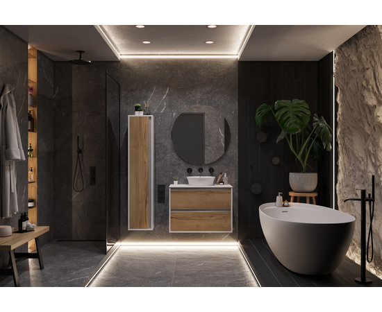 Тумба для ванной комнаты ЗОВ Парма, белая столешница, Белый/Галифакс 100 - Изображение 5 Тумба для ванной комнаты ЗОВ Парма, белая столешница, Белый/Галифакс 100 - Изображение 5