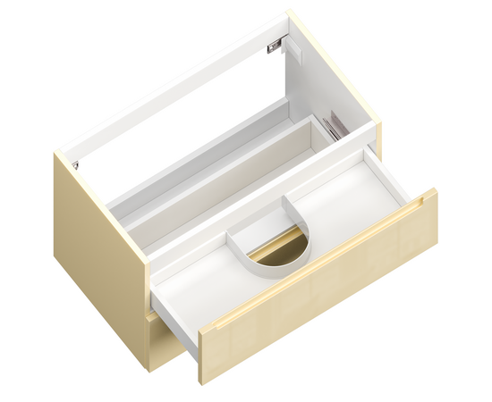 Тумба для ванной комнаты ЗОВ Дион, под раковину, Беж глянец 60 Тумба для ванной комнаты ЗОВ Дион, под раковину, Беж глянец 60